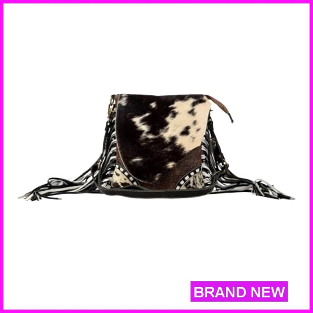 Genuine Leather Fringe Shoulder Bag Boho Western Cowgirl Style Handcrafted Purse - Picture 4 of 6